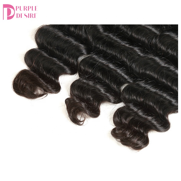 Xuchang hair factory deep wave bundles with closure Wholesale deep wave bundles with closure deep wave bundles with closure