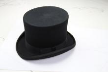 black classic waterproof top hat for men