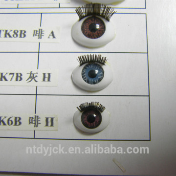 acrylic oval plastic doll eyes with eyelashes