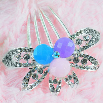 2014 Wholesale Retro Butterfly Shape Hair Claws for Women, Made of Zinc Alloy Metal and Acrylic