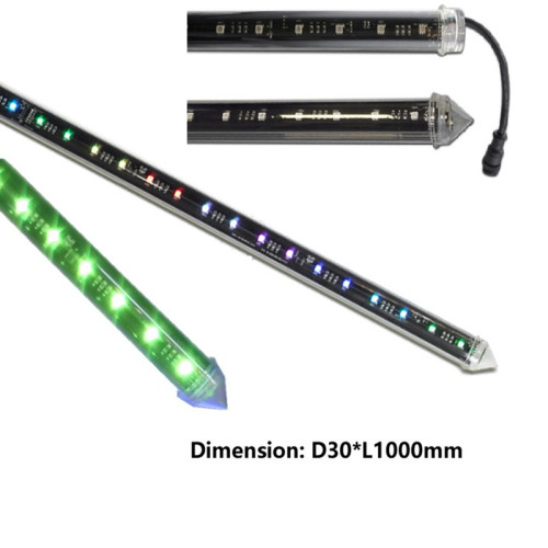 30mm DC15V 360도 RGB DMX 3D 튜브