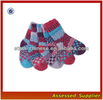 Baby Casual Socks/ Wholesale Mismatched Knitted Baby Socks/ High Quality Baby Cotton Fuzzy Socks QHN011
