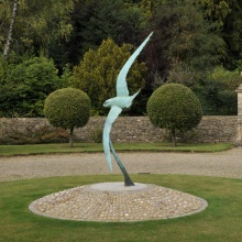 Bronze large bird sculpture