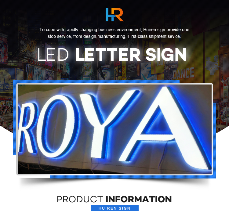 Custom 3d led light acrylic channel letters illuminated advertising sign outdoor