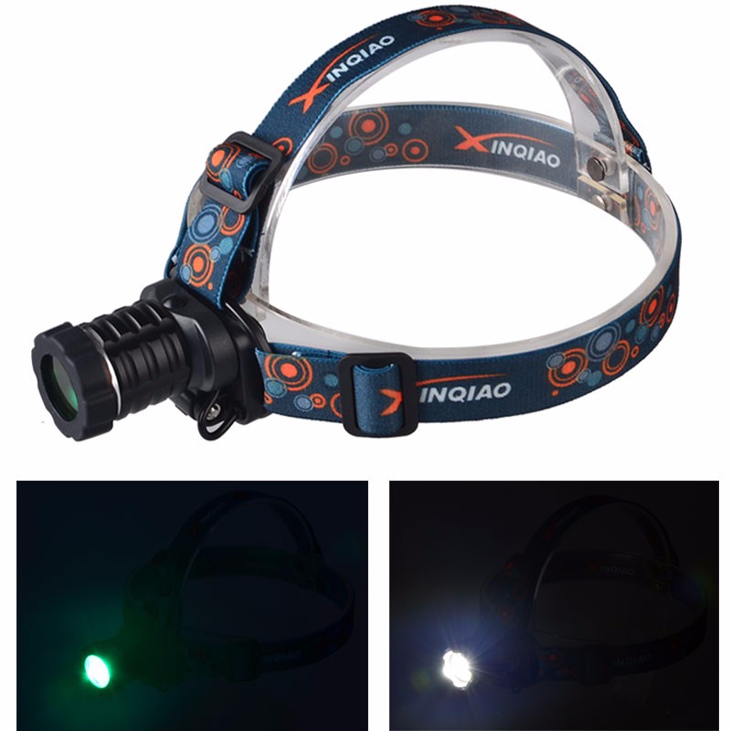 Zoom laddningsbar strålkastare LED coon jaktstrålkastare med grönt ljus
