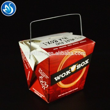 Fast food take away packaging box noodle square box with handle