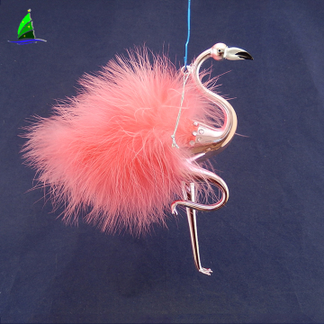 New products big handmade white glass flamingo ornaments