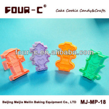 Plastic cartoon plunger cookie cutter set,high quality cookie decorating String cutter