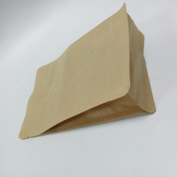 Kraft Paper Coffee Bag Flat Bottom Pouch