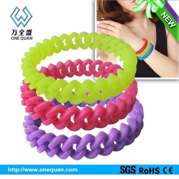 Colourful High Quality Braided Silicone Bracelet wristband