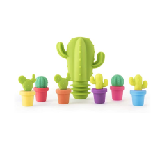 Unbreakable Custom Cactus Shaped Silicone Bottle Stopper