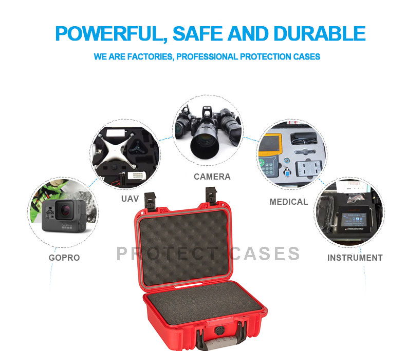 D2812 Small Size Hard Engineering PP Material Plastic Flight Case for Equipment Protective Case with Padded Foam Inside