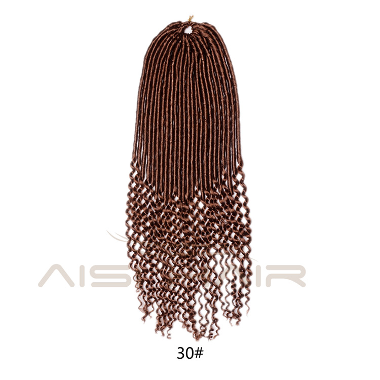 Aisi Hair Goddess Faux Locs Crochet Braids Hair Extensions Synthetic Curly End Faux Locks Braids Hairpieces for Black Women
