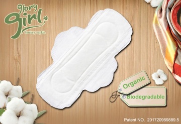 Organic disposable cotton menstrual pads for women