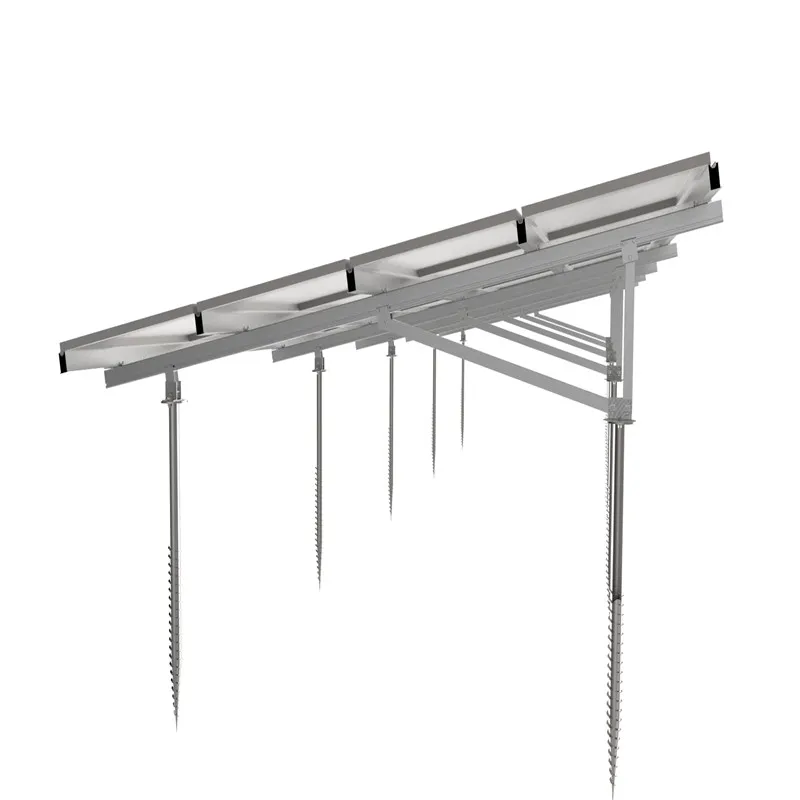 Solar PV Ground Mounting Structure with Adjustable Ground Screw for Solar Panel Installation