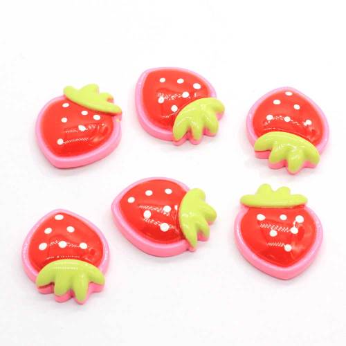 Decorative Sweet Strawberry Shaped Kawaii Resin Bead For Craft Decoration Charms Fridge Decor beads Toy Ornaments