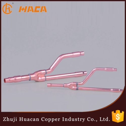 Copper y branch pipe fitting