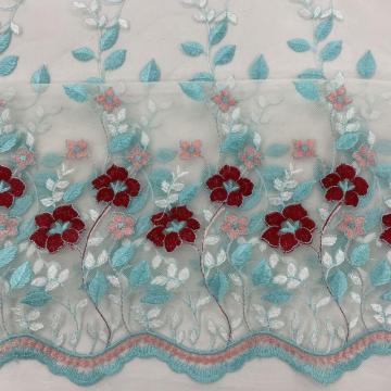 Fresh Summer  Aqua Nylon Mesh Embroidery Fabric