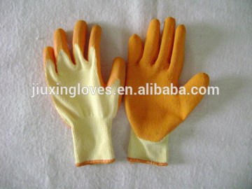 Orange latex cotton gloves