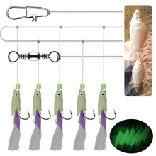 6pcs/set Sabiki Rig Luminous Sea Fishing Lures Combo