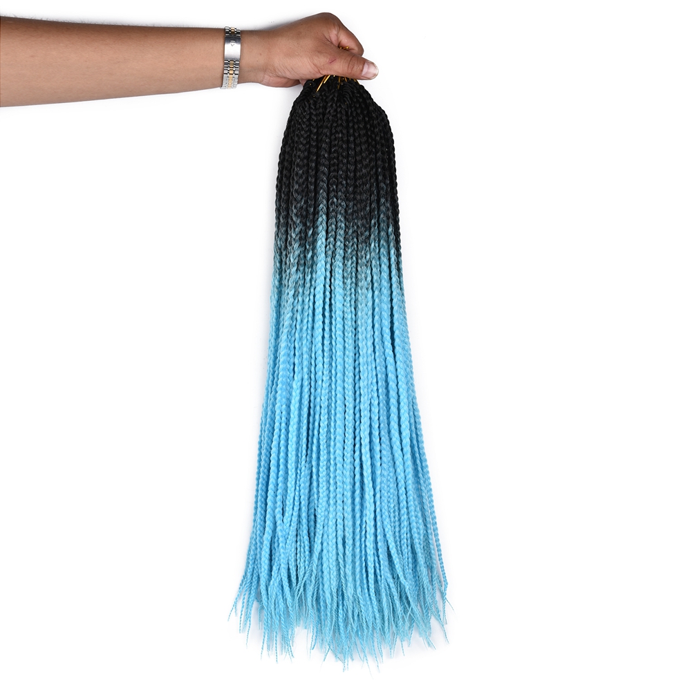 Wholesale High Temperature Fiber Ombre Color 3D Cubic Split Twist 100% Synthetic Crochet Hair Box Braids