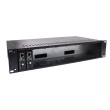 2U 14 Slot Fiber Media Converter Rack Mount Chassis with Dual Power Supply
