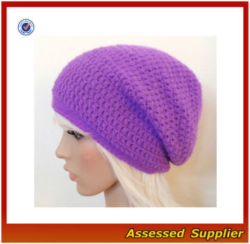 NBH068/ Knit slouch beanie hat/ slouchy beanie crochet pattern