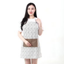 Washable Striped Barber Salon Apron with Pockets