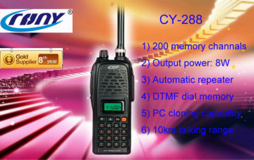 CY-288 200 memory channels and 8W out put power vhf radio walkie talkie talk