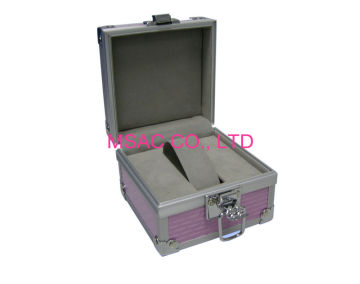 Pink 4mm Mdf Aluminum Watch Case For Women , Watch Carrying Cases For Display