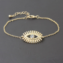Gold Plated Alloy Chain Bracelet Evil Eye Gold Bracelet