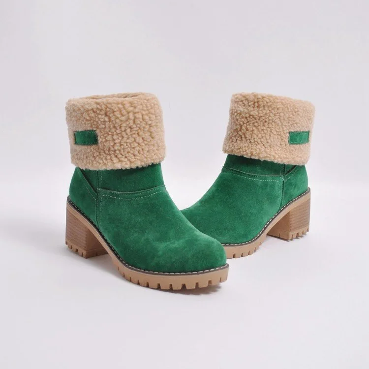 2021 New Design Multi Color Solid Women Winter Fur Boots Large Size