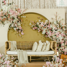 Modern Style Foshan Furniture: Comfortable Backrest Fabric Rattan Wedding Outdoor Sofas for Sale