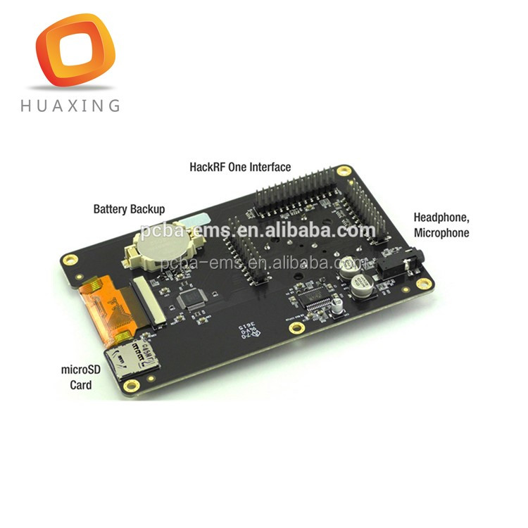 pcba board attaches and adds a touchscreen LCD, navigation pcb controls board and headphone jack, pcba for real-time clock