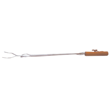 metal fondue fork with wooden handle