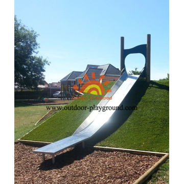 Steel Freestanding HPL Playground Equipment Straight Slide