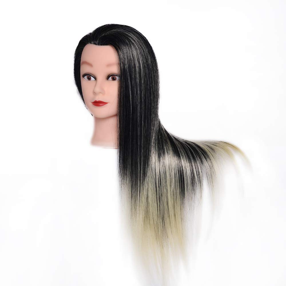 Synthetic Hair Manikin Head Female Wig Black Cosmetology   Maniquines Mannequin Head Hairdresser Training Doll Head