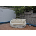 Sofa Rattan Gàrradh Geal Aluminium Frame