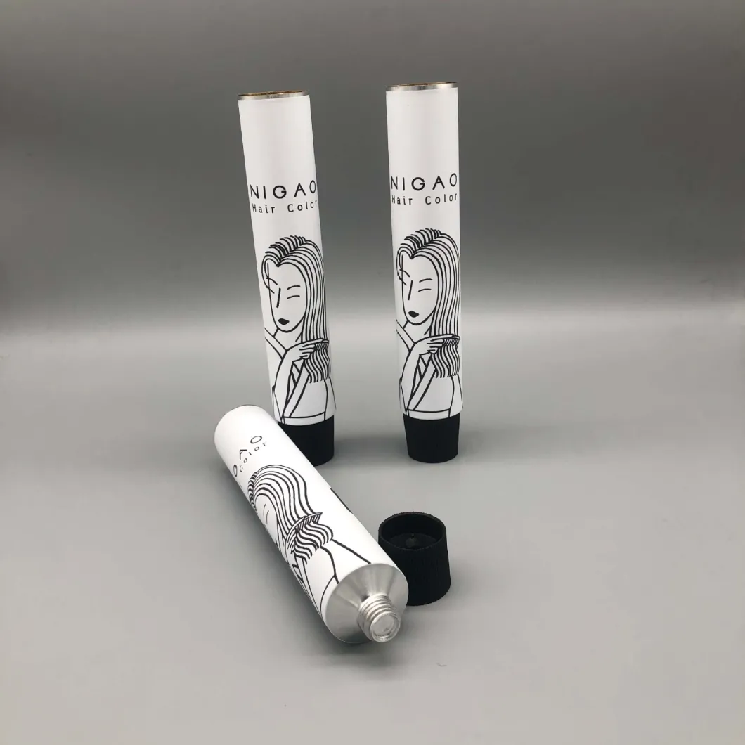 100 ml hopfällbar aluminiumrörförpackning för hårfärgning