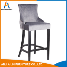 wooen base grey leather cheap dining chair