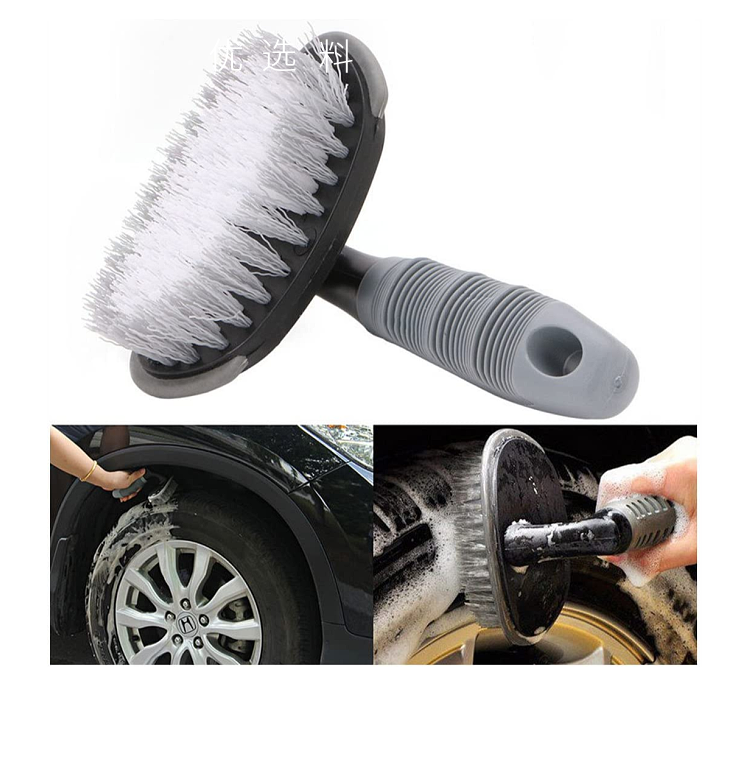 Car Wheel Cleaning Brush Tire Rim Scrub Brush Soft Alloy Brush Cleaner Tie