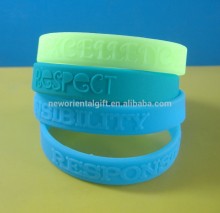 Fashion Embossed 100% Silicone Bracelets/Cheapest Silicone Bracelets