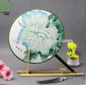 Chinese elegant print bamboo hand fan