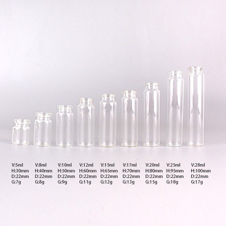 Empty Refillable Clear Borosilicate Glass Test Tubes Reagent Bottle with Cork Stoppers