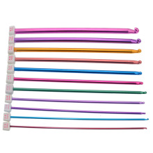 11 Mixed Sizes Multi-Color Aluminum Tunisian Crochet Hook Set Knitting Needles