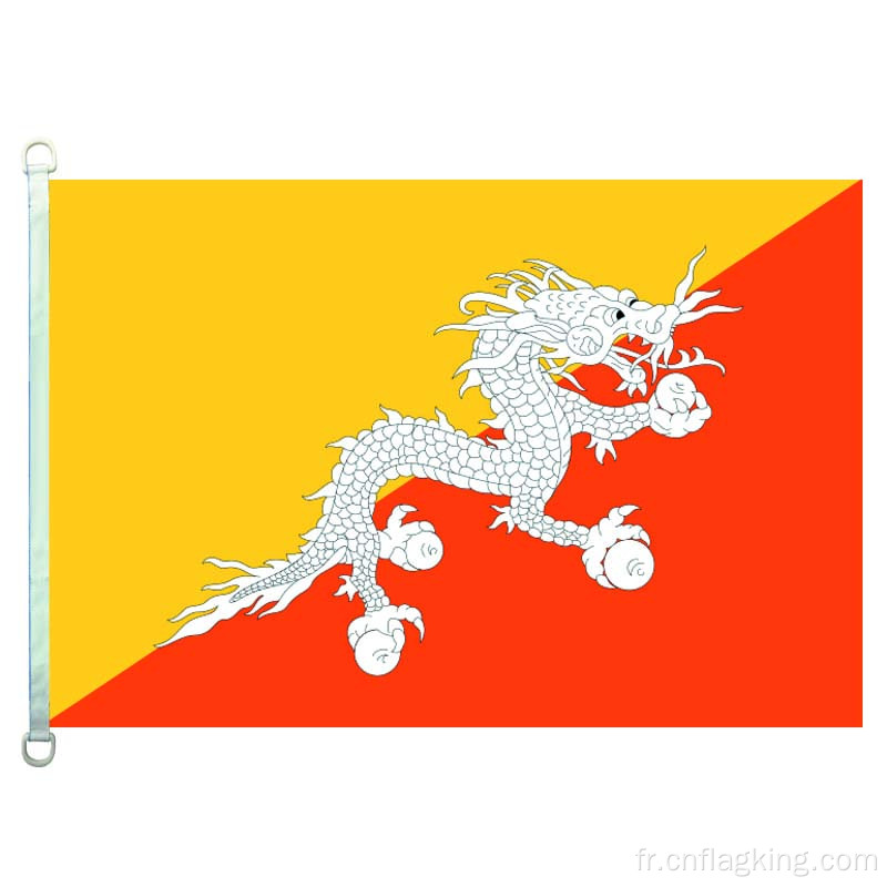 90 * 150CM drapeau national du Bhoutan 100% polyester bannière du Bhoutan