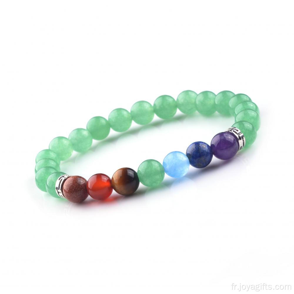 Femmes naturelles sept chakra pierre strass bijoux bracelet bracelet