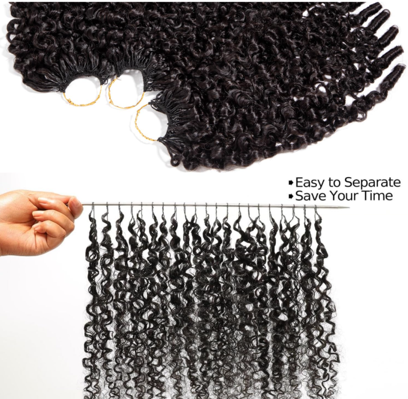 14 Inch 150 Strands Curly Feather Crochet Human Hair for Black Women