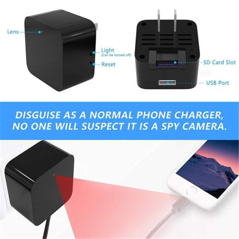 Spy Hidden Camera Full HD 1080P Mini Hidden USB Wall Charger Camera Surveillance Camera Espia