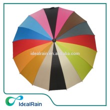 16ribs windproof fiberglass custom big colorful golf rainbow umbrella